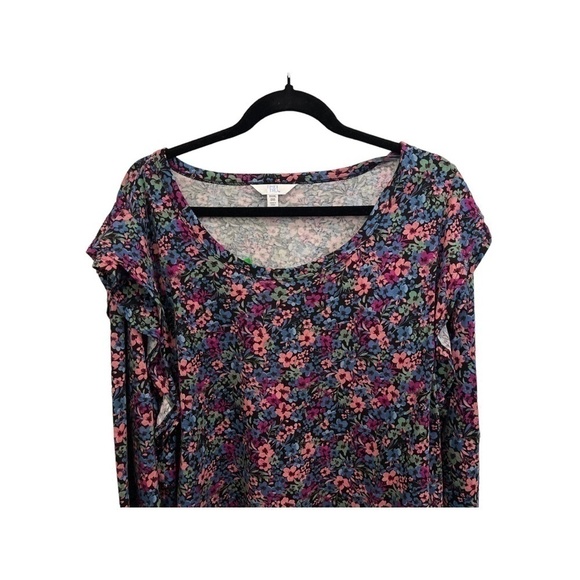 Time & Tru Women's Plus Size Ruffle Long Sleeve Rayon Blend Top Size XXXL 22 NWT - Picture 3 of 5